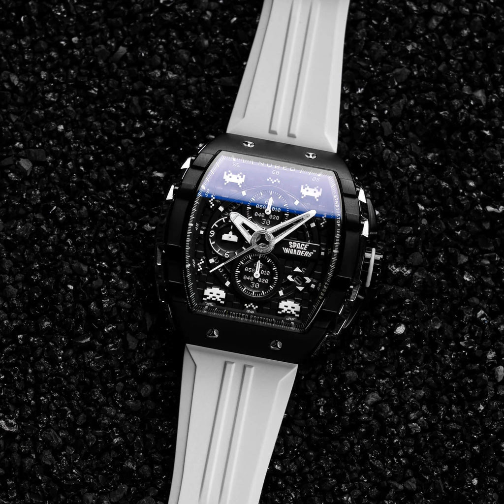 Мъжки часовник Nubeo Magellan Chronograph Space Invaders – Lunar Black Limited