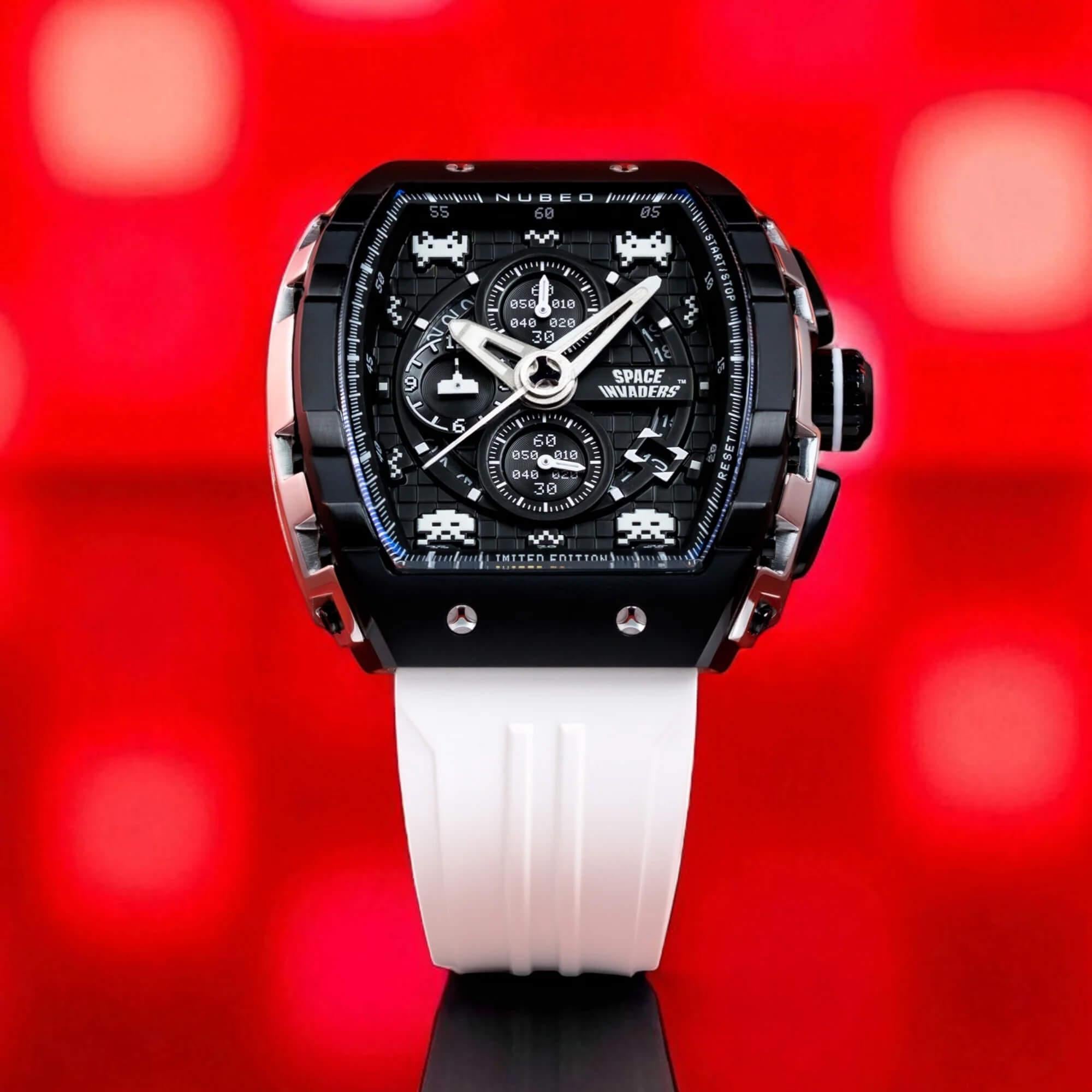 Мъжки часовник Nubeo Magellan Chronograph Space Invaders – Lunar Black Limited