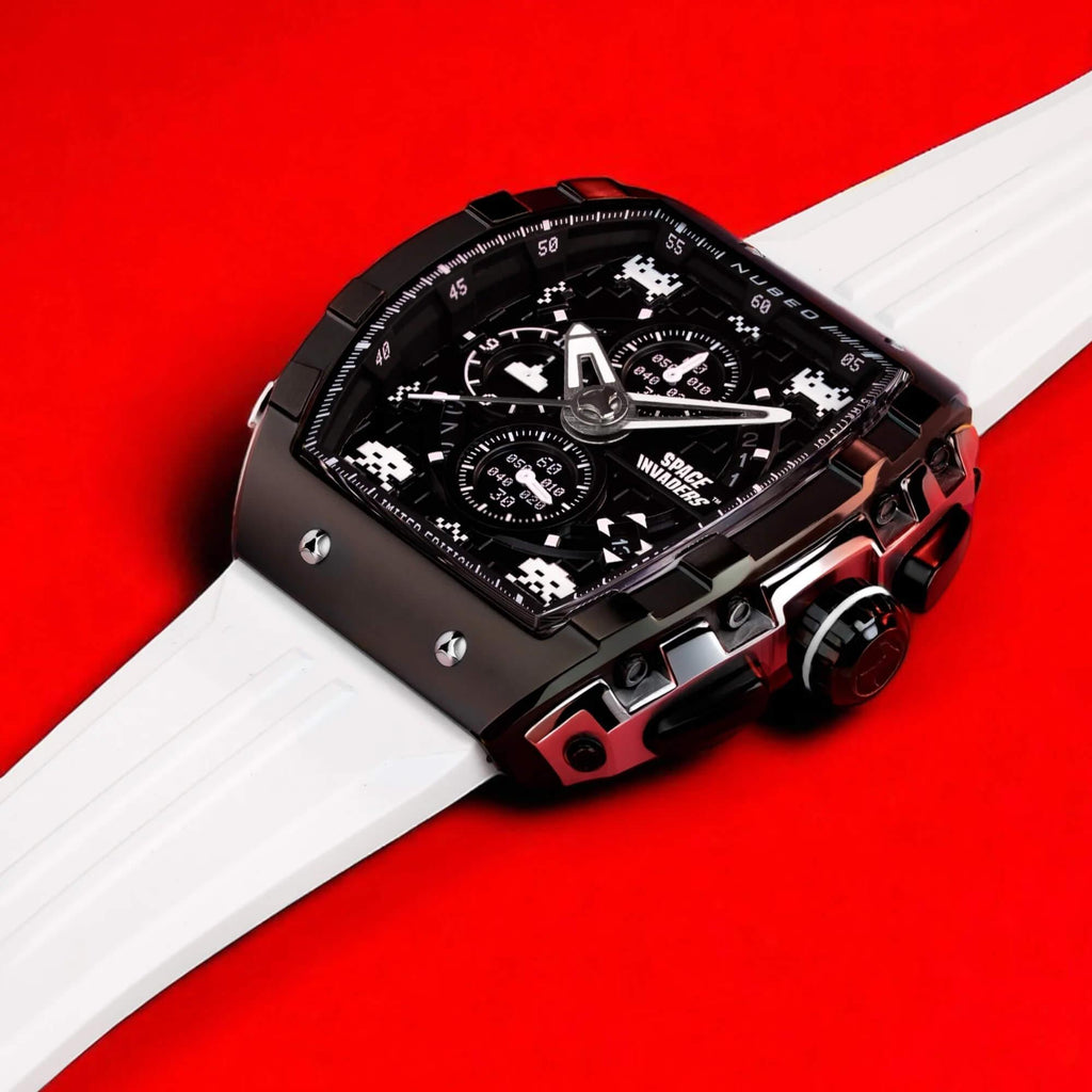 Мъжки часовник Nubeo Magellan Chronograph Space Invaders – Lunar Black Limited