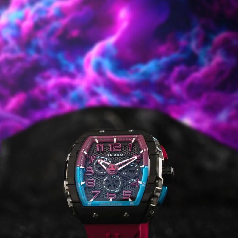 Мъжки часовник Nubeo Magellan Bubblegum Pink Retrograde Chronograph NB-6088-07