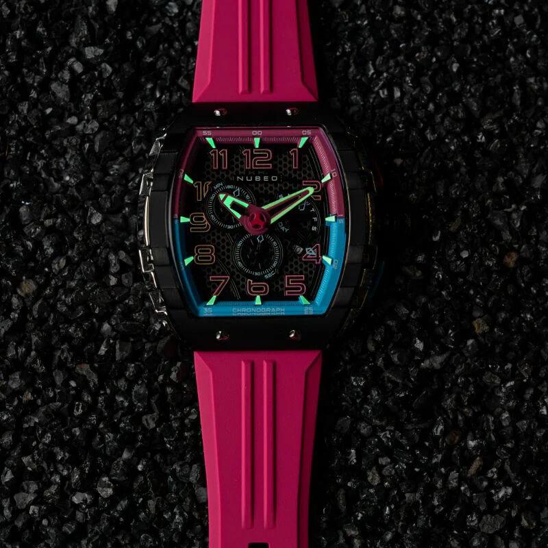 Мъжки часовник Nubeo Magellan Bubblegum Pink Retrograde Chronograph NB-6088-07