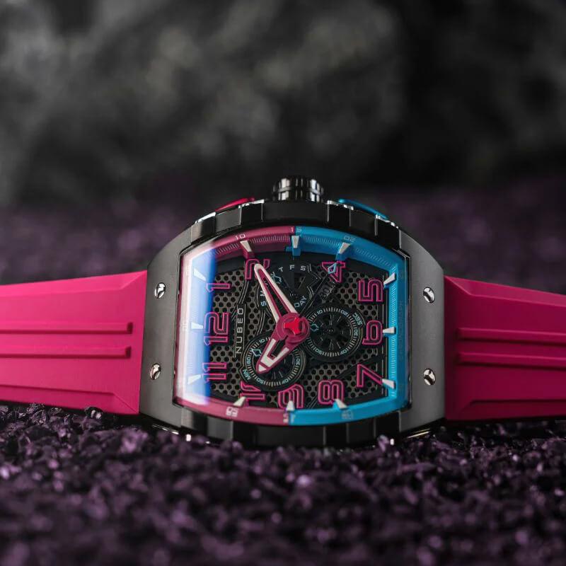 Мъжки часовник Nubeo Magellan Bubblegum Pink Retrograde Chronograph NB-6088-07