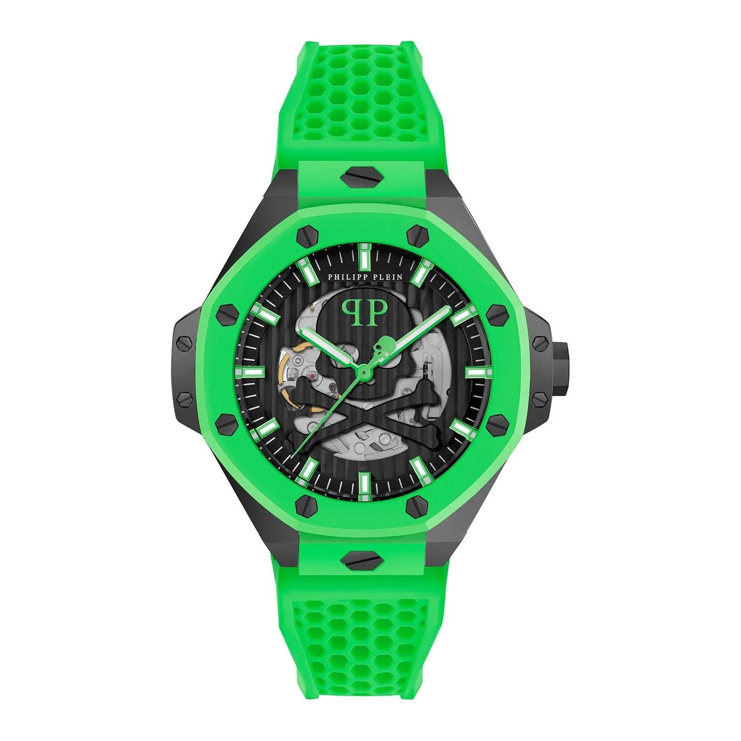 Мъжки часовник Philipp Plein Skeleton Royal Automatic Lime Inferno PWPFA0624