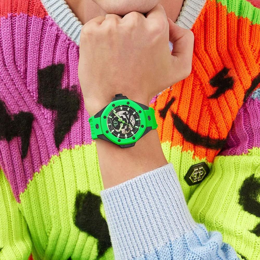 Мъжки часовник Philipp Plein Skeleton Royal Automatic Lime Inferno PWPFA0624