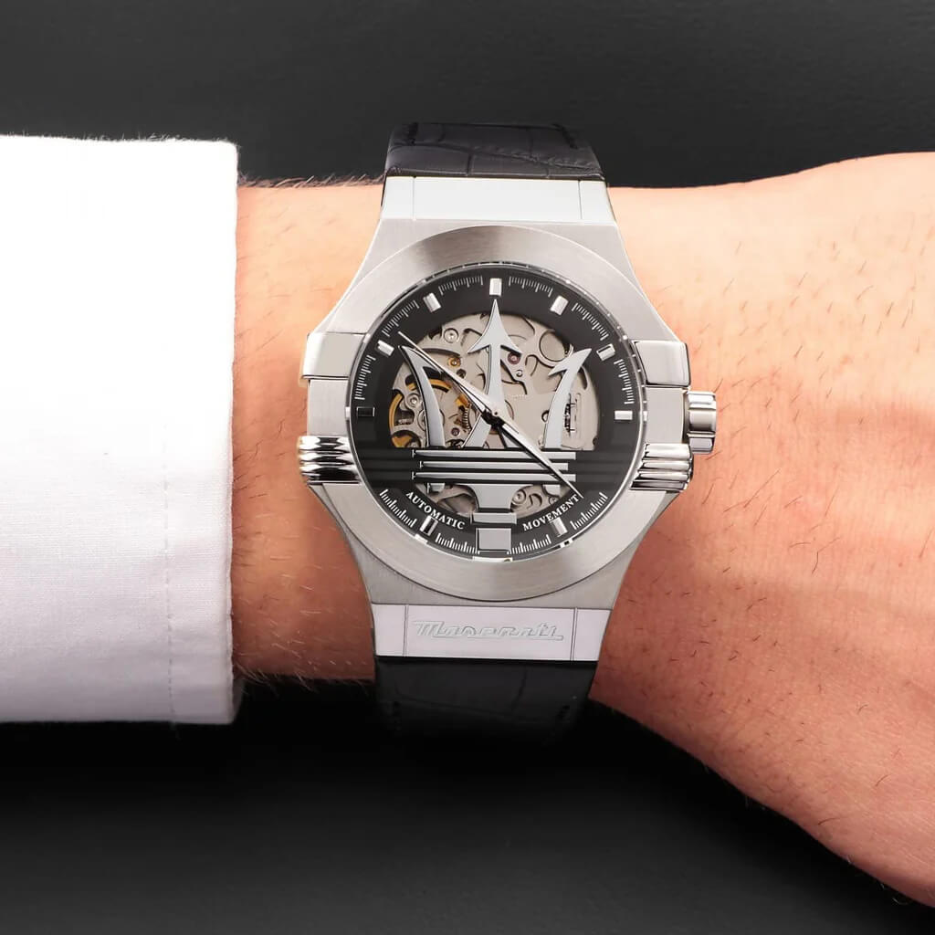 Мъжки часовник Maserati Potenza Automatic Silver Skeleton