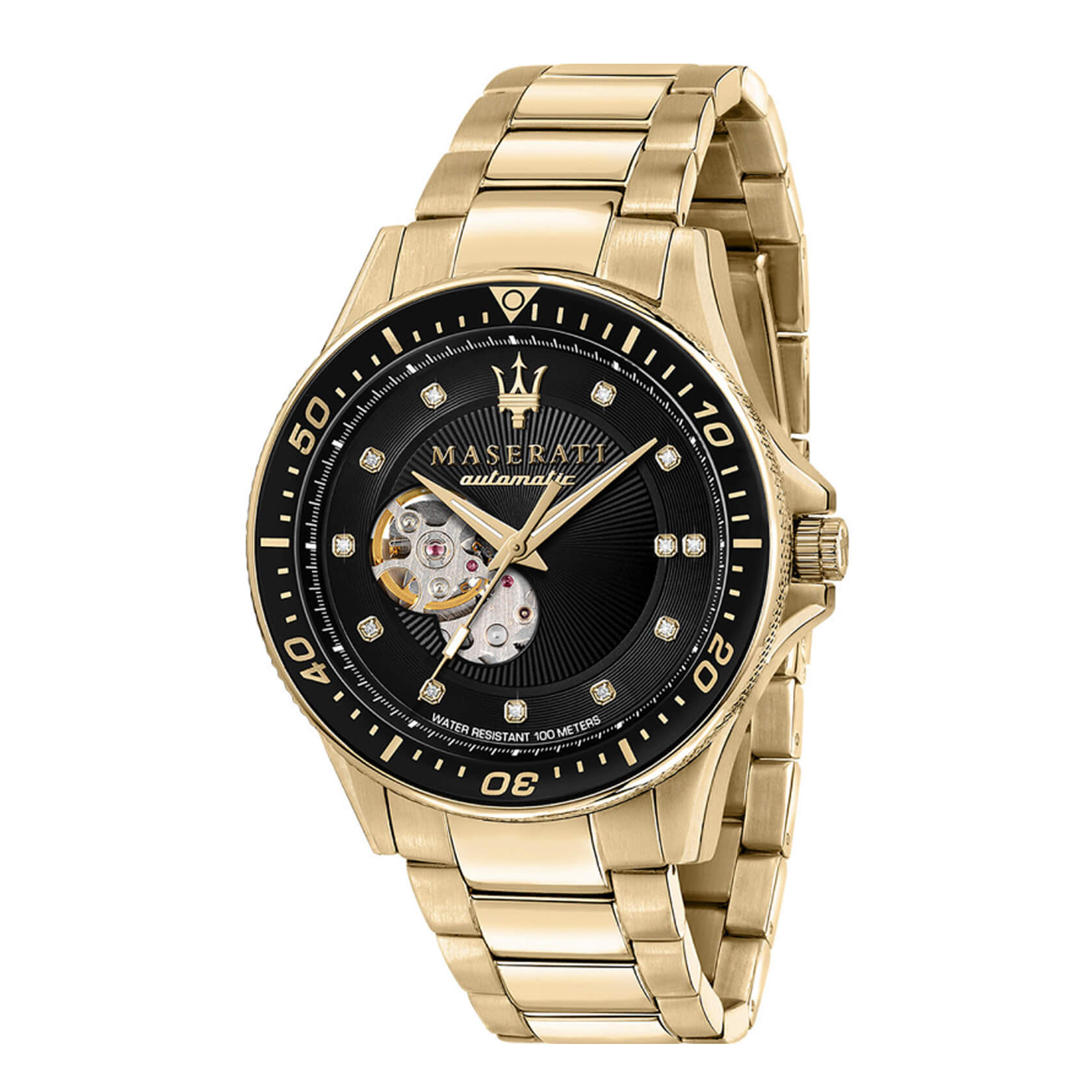 Мъжки часовник Maserati Sfida Gold Diamonds Automatic