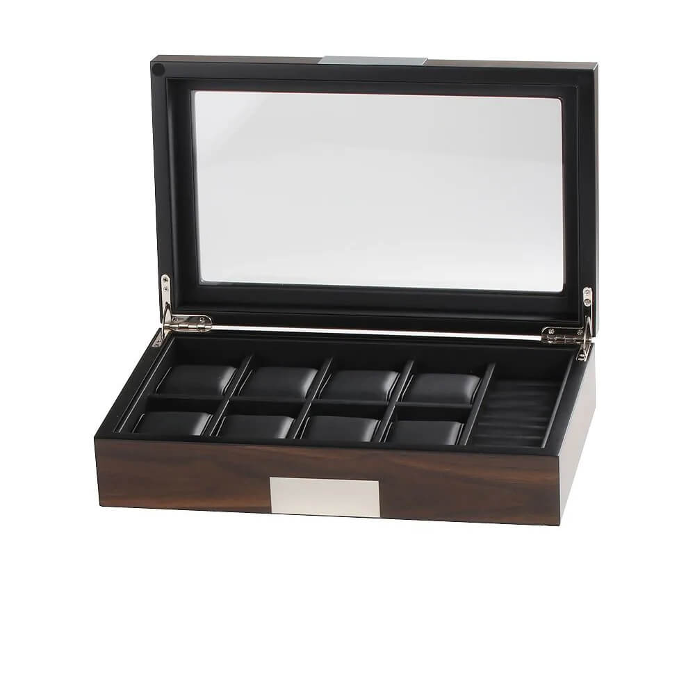 Луксозна кутия за 8 часовника, бижута и копчета за ръкавели