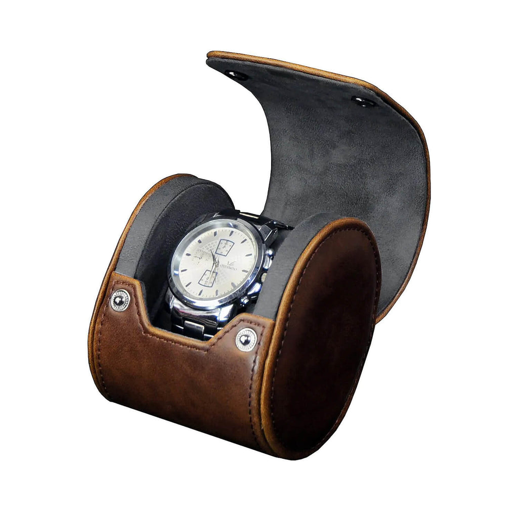 Транспортен кейс за часовник Rothenschild от естествена кожа RS-3621-1DBR
