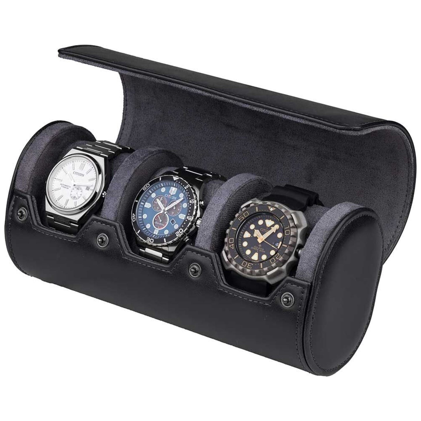 Ролка за 3 часовника Rothenschild Black-Grey RS-3621-3BL