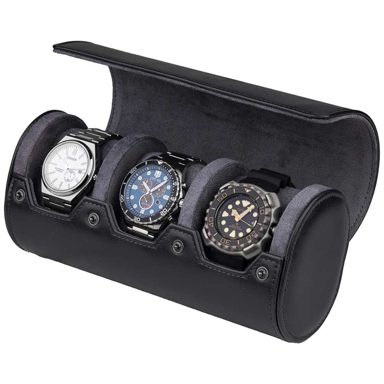 Ролка за 3 часовника Rothenschild Black-Grey RS-3621-3BL