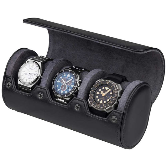 Ролка за 3 часовника Rothenschild Black-Grey RS-3621-3BL
