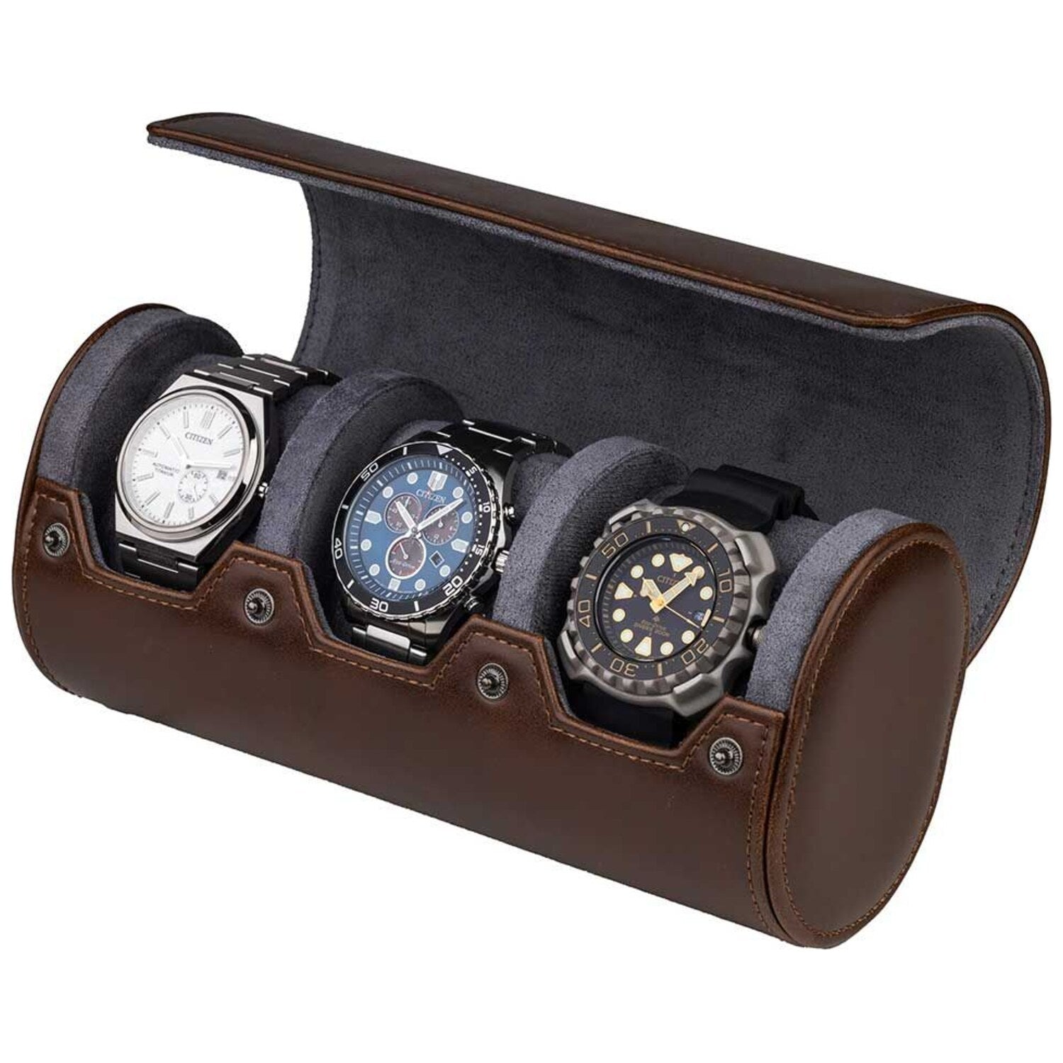 Ролка за 3 часовника Rothenschild Brown-Grey RS-3621-3DBR