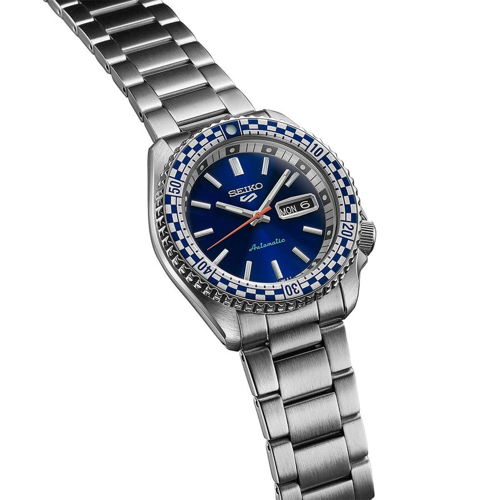 Мъжки часовник Seiko 5 Sport Automatic Petrol Blue Checker Flag Special Edition SRPK65K1