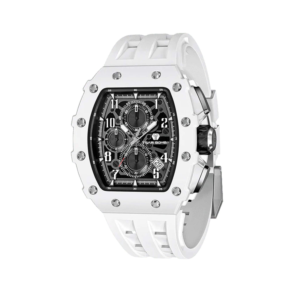 Мъжки часовник TSAR BOMBA Bio Ceramic White Swan Limited TB8204BW