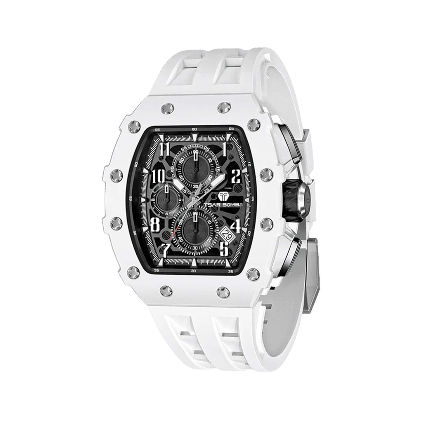 Мъжки часовник TSAR BOMBA Bio Ceramic White Swan Limited TB8204BW
