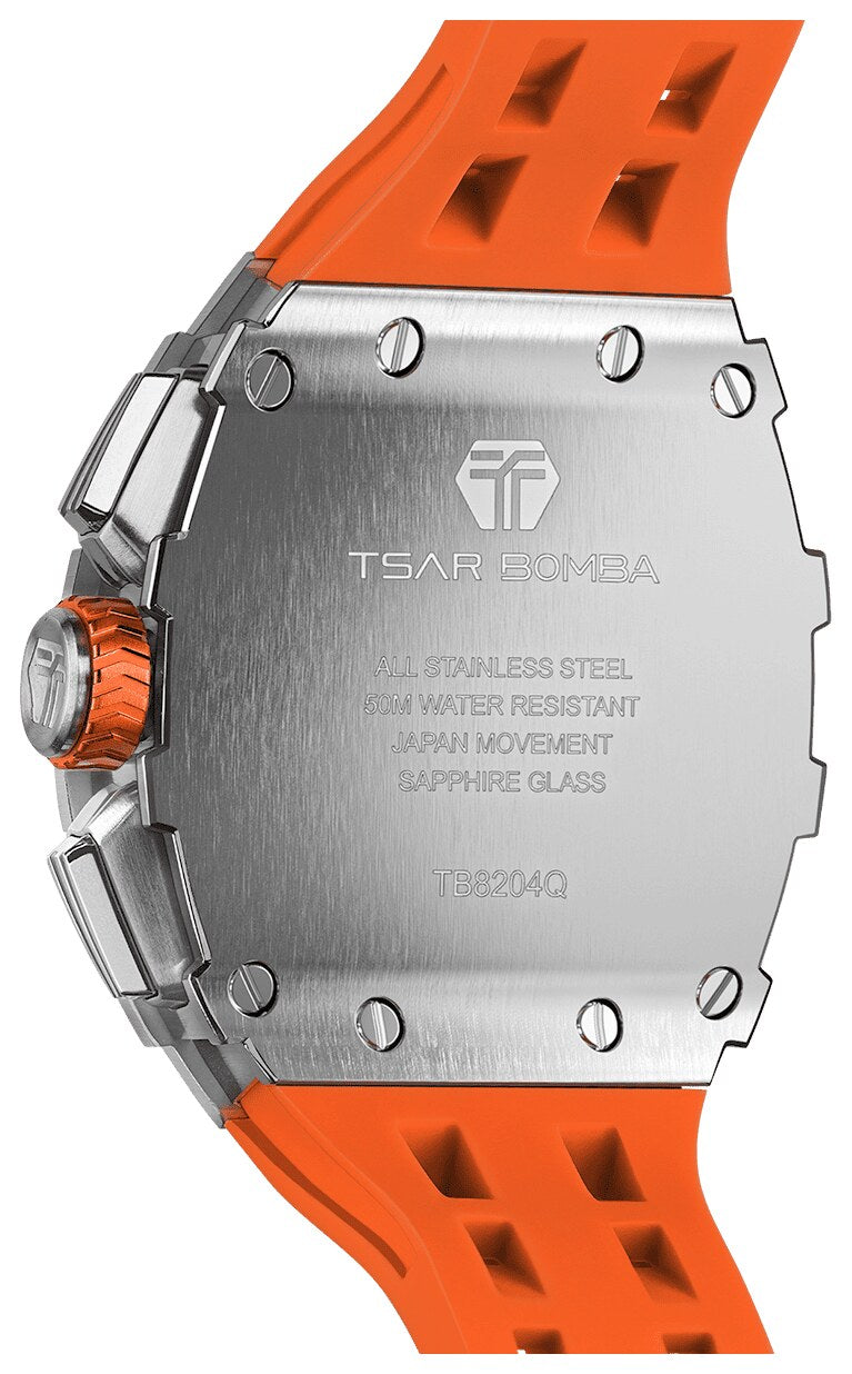 Мъжки часовник TSAR BOMBA T-Series Silver Orange TB8204Q-11 2