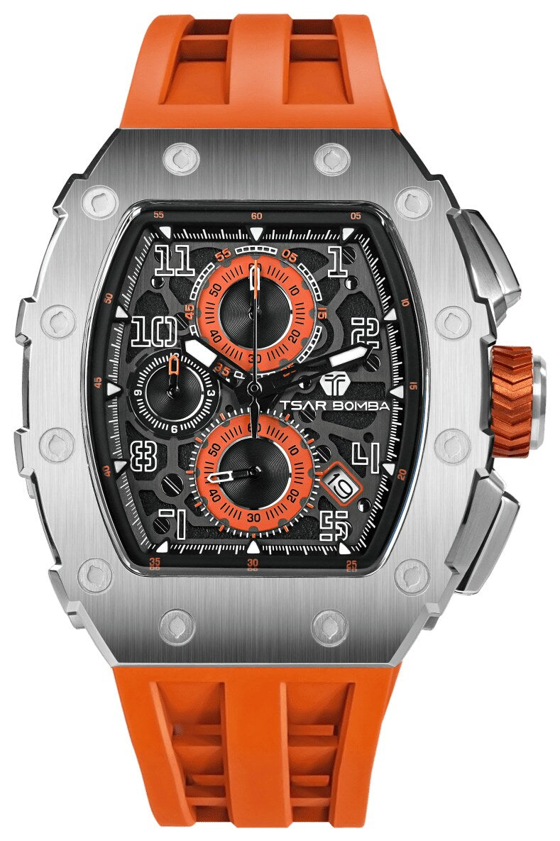 Мъжки часовник TSAR BOMBA T-Series Silver Orange TB8204Q-11 3