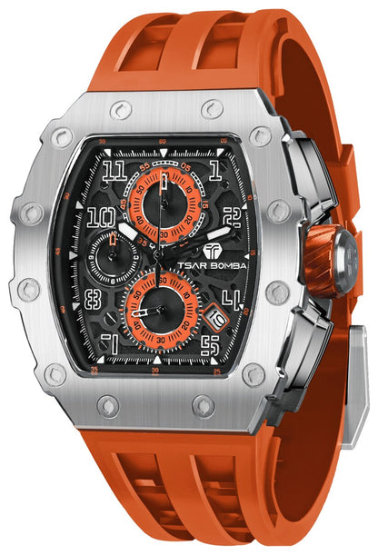 Мъжки часовник TSAR BOMBA T-Series Silver Orange TB8204Q-11 4