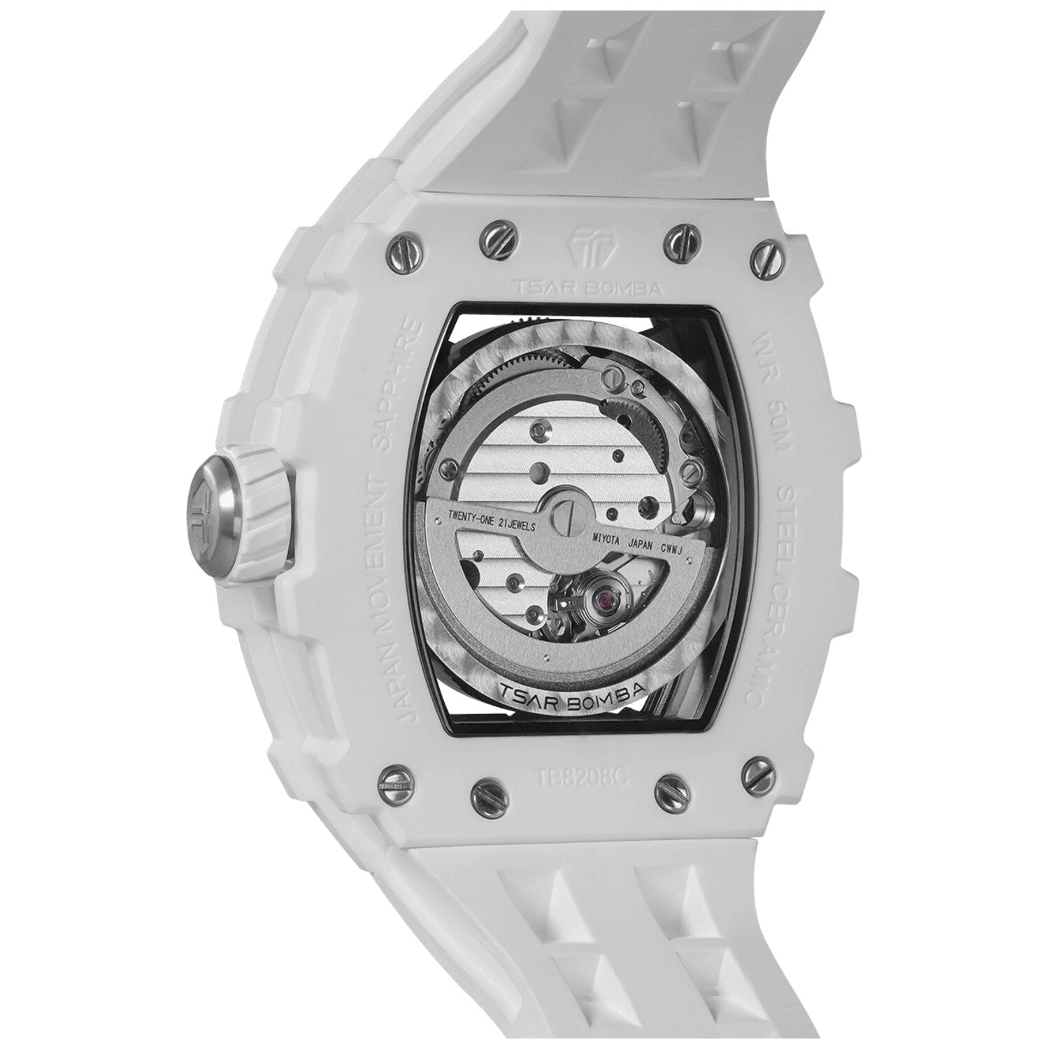 Мъжки часовник TSAR BOMBA T-Elemental Automatic Ceramic White Black TB8208C-07 2
