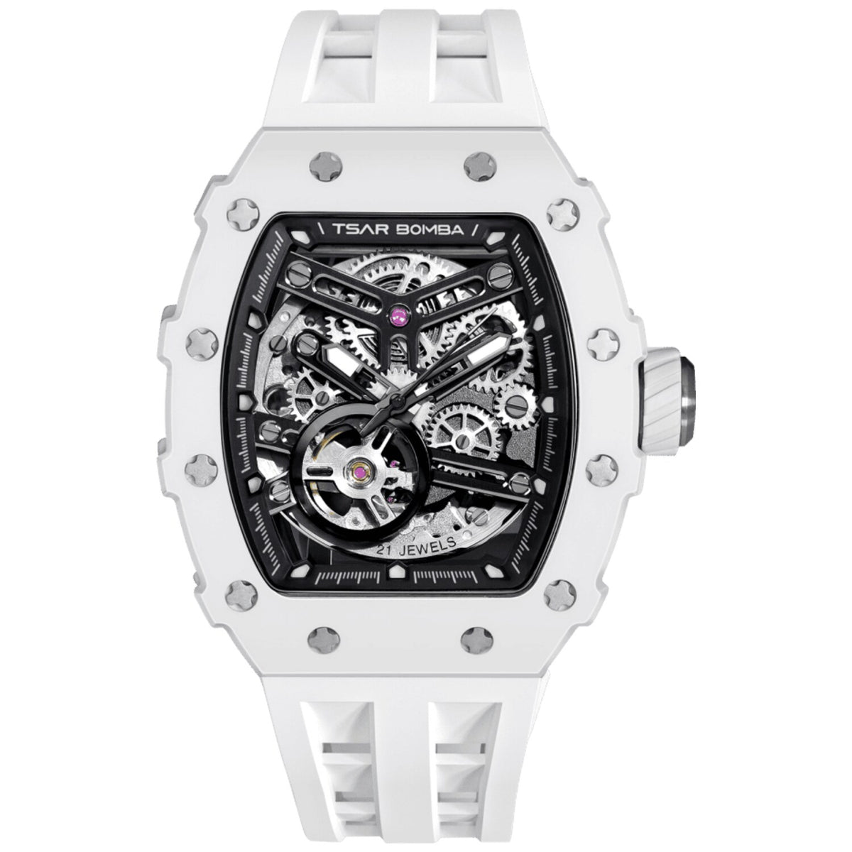 Мъжки часовник TSAR BOMBA T-Elemental Automatic Ceramic White Black TB8208C-07 3