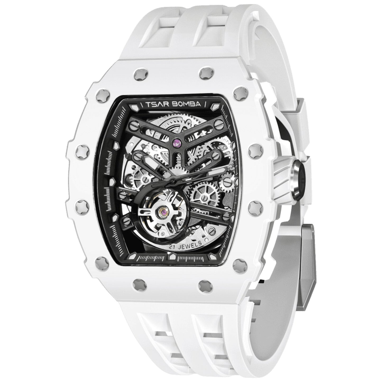 Мъжки часовник TSAR BOMBA T-Elemental Automatic Ceramic White Black TB8208C-07 4