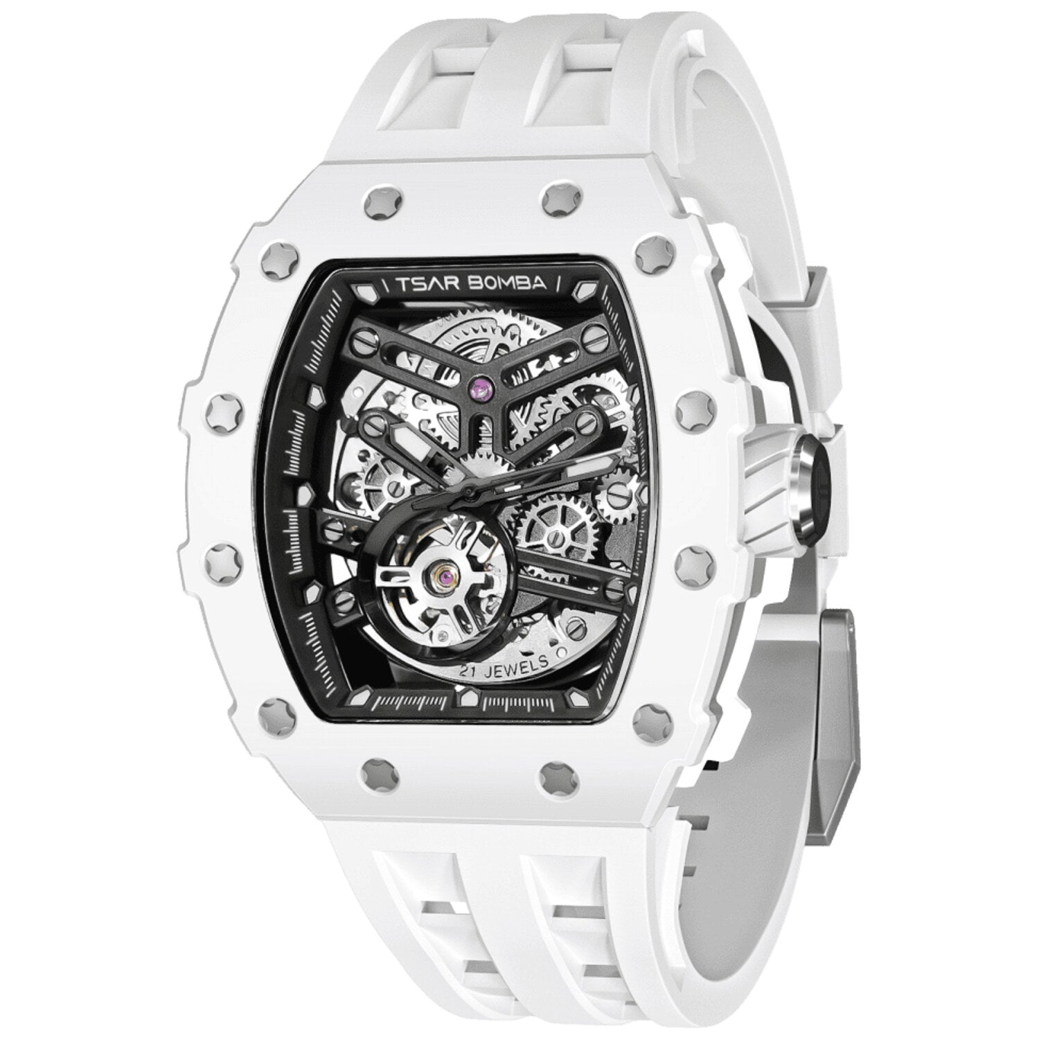 Мъжки часовник TSAR BOMBA T-Elemental Automatic Ceramic White Black TB8208C-07 4