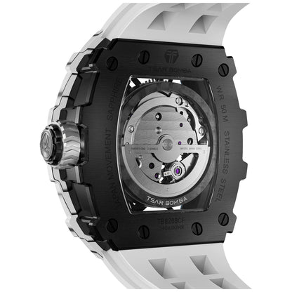 Мъжки часовник TSAR BOMBA T-Elemental Carbon Fiber Automatic Ceramic Elite White TB8208CF-35 2