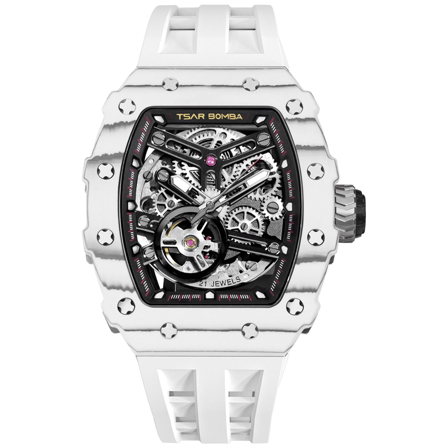 Мъжки часовник TSAR BOMBA T-Elemental Carbon Fiber Automatic Ceramic Elite White TB8208CF-35 3
