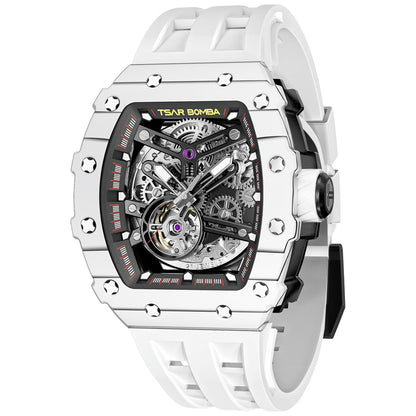Мъжки часовник TSAR BOMBA T-Elemental Carbon Fiber Automatic Ceramic Elite White TB8208CF-35 4