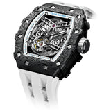 Мъжки часовник TSAR BOMBA T-Elemental Carbon Fiber Automatic Elegant White TB8208CF-40