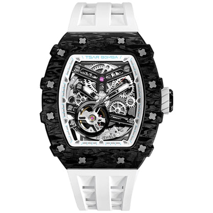 Мъжки часовник TSAR BOMBA T-Elemental Carbon Fiber Automatic Elegant White TB8208CF-40 3