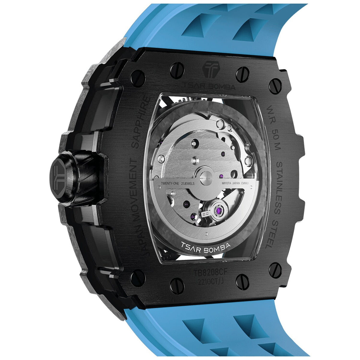 Мъжки часовник TSAR BOMBA T-Elemental Carbon Fiber Fashion Blue TB8208CF-41 2