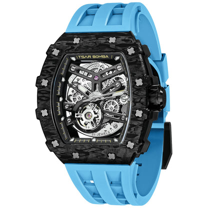 Мъжки часовник TSAR BOMBA T-Elemental Carbon Fiber Fashion Blue TB8208CF-41 4