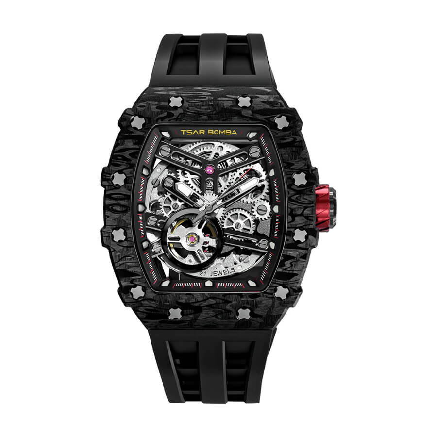 Мъжки часовник TSAR BOMBA Carbon Fiber Automatic JYTB8208CFB