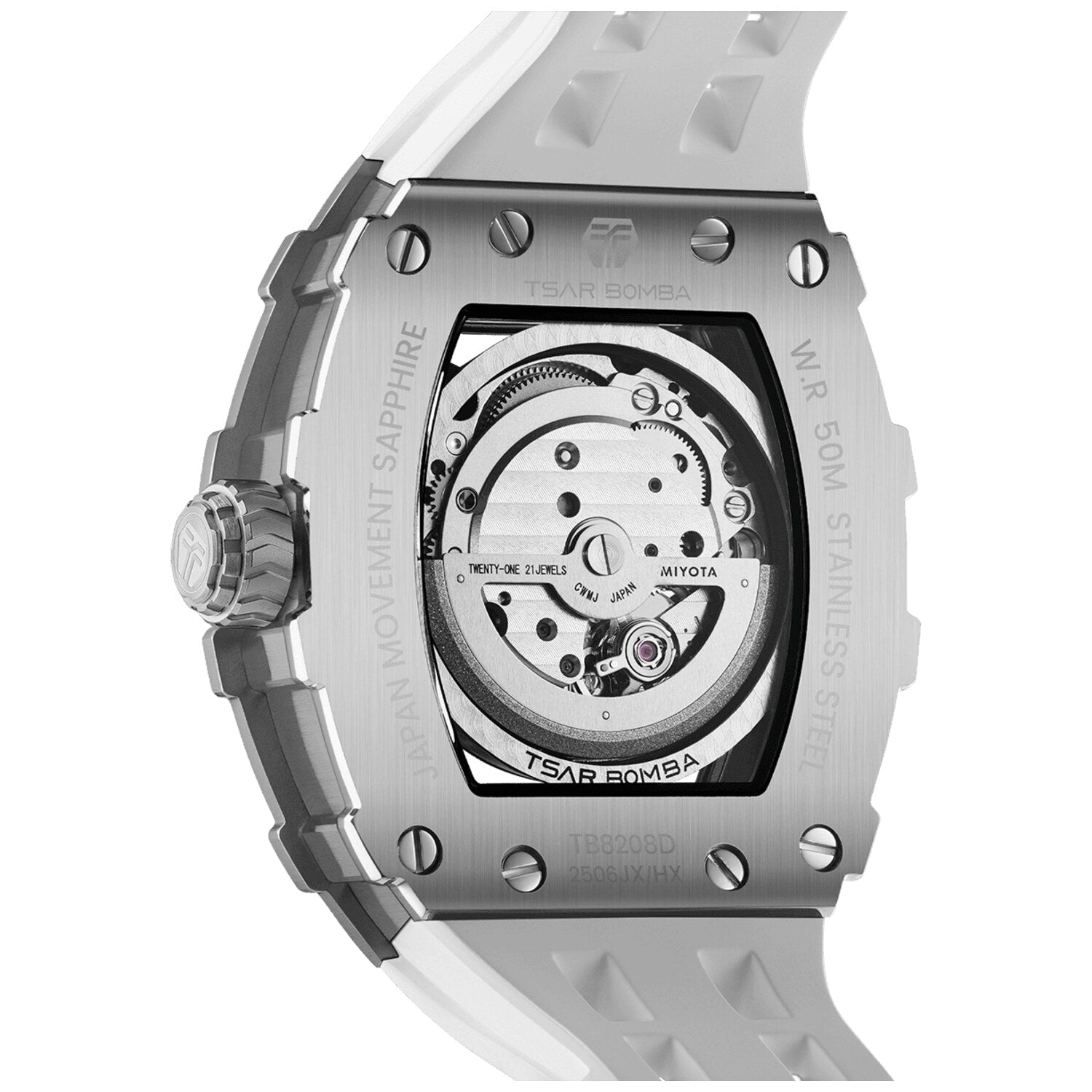 Мъжки часовник TSAR BOMBA T-Elemental Automatic White TB8208D-11 2