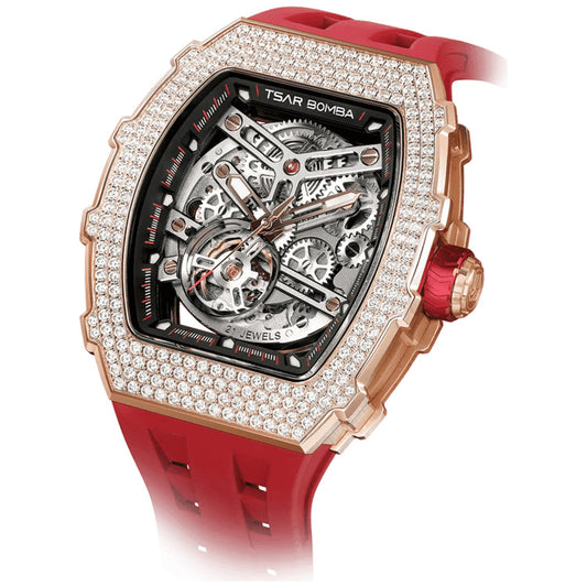 Мъжки часовник TSAR BOMBA T-Elemental Automatic Red TB8208D-12
