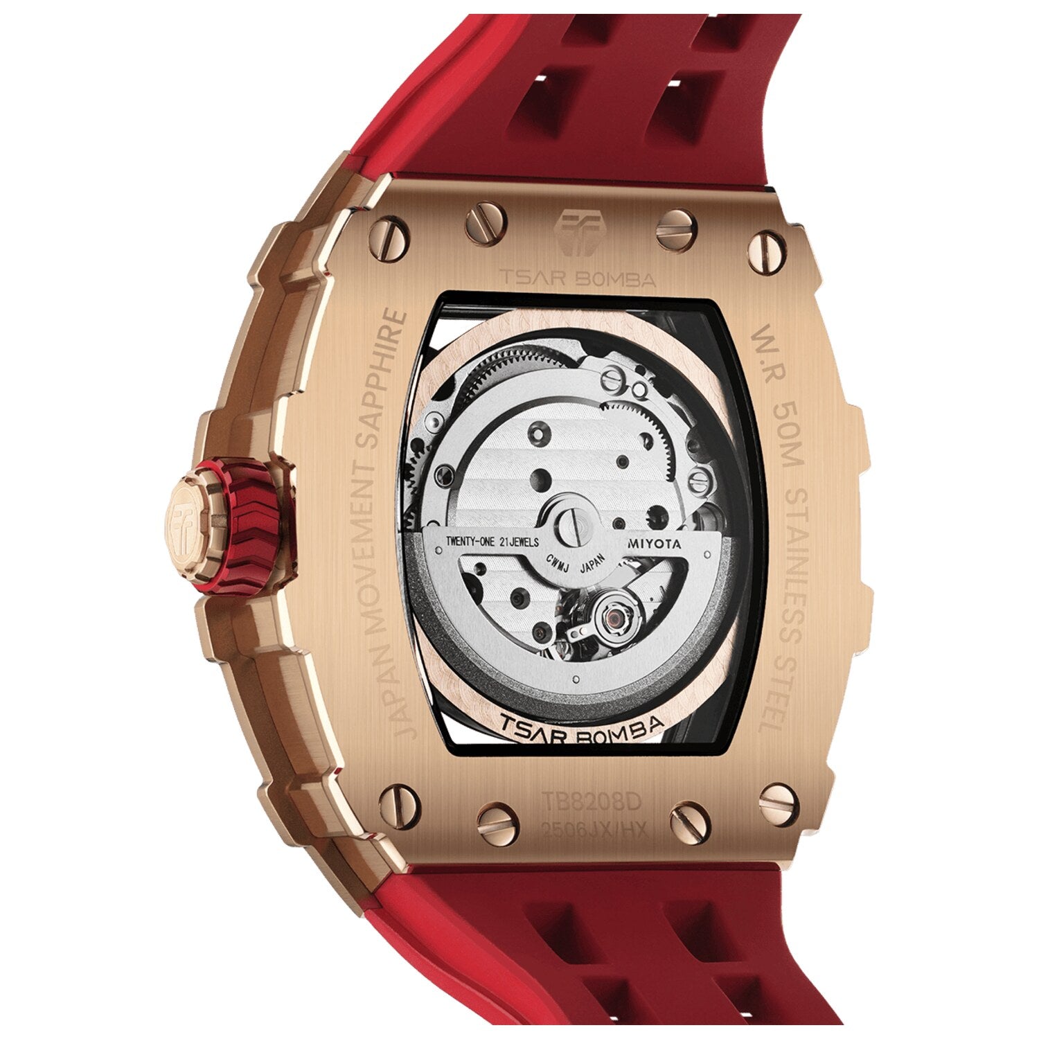 Мъжки часовник TSAR BOMBA T-Elemental Automatic Red TB8208D-12 2