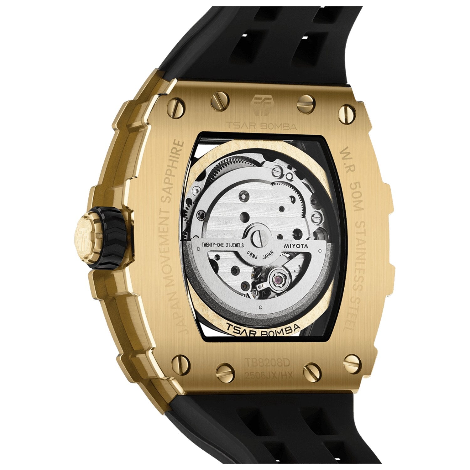 Мъжки часовник TSAR BOMBA T-Elemental Automatic Black TB8208D-13 2