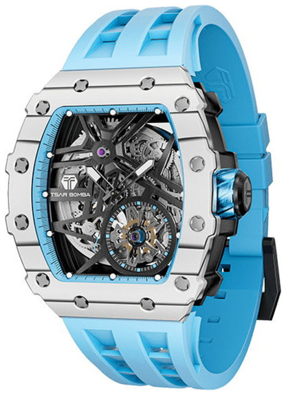 Мъжки часовник TSAR BOMBA Elemental Carbon Fiber White Blue TB8209CF-06 3