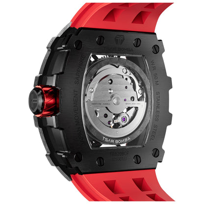 Мъжки часовник TSAR BOMBA T-Elemental Carbon Fiber Passion Red TB8209CF-32 2