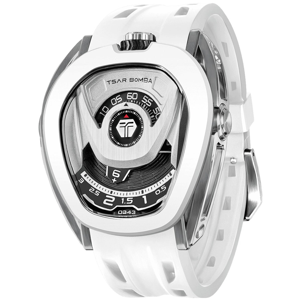 Мъжки часовник TSAR BOMBA Reactor Automatic White Silver TB8213A-08 4