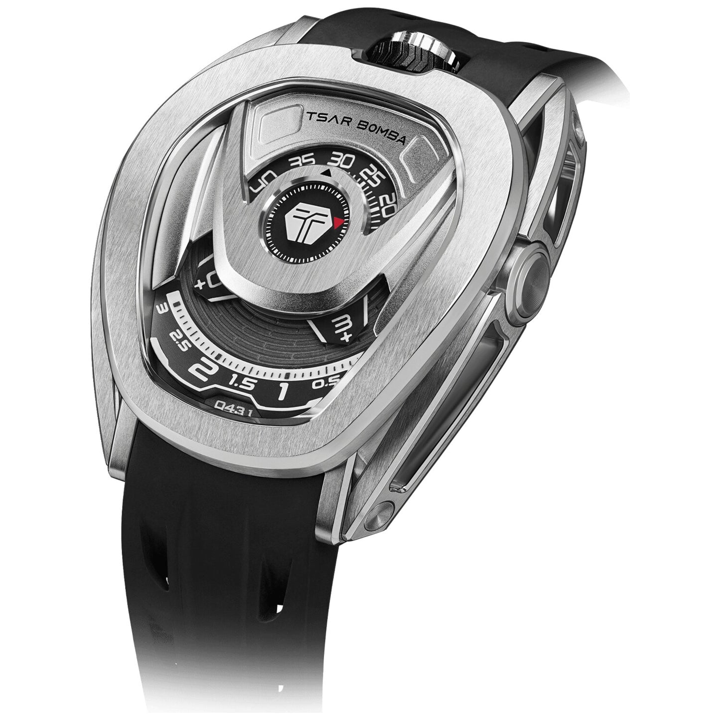 Мъжки часовник TSAR BOMBA Pulse Reactor Automatic Silver Black TB8213SB
