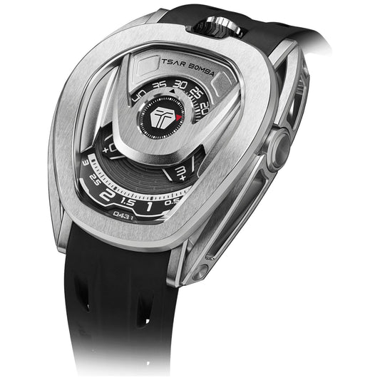 Мъжки часовник TSAR BOMBA Pulse Reactor Automatic Silver Black TB8213SB