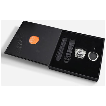 Мъжки часовник TSAR BOMBA Pulse Reactor Automatic Silver Black TB8213SB 2