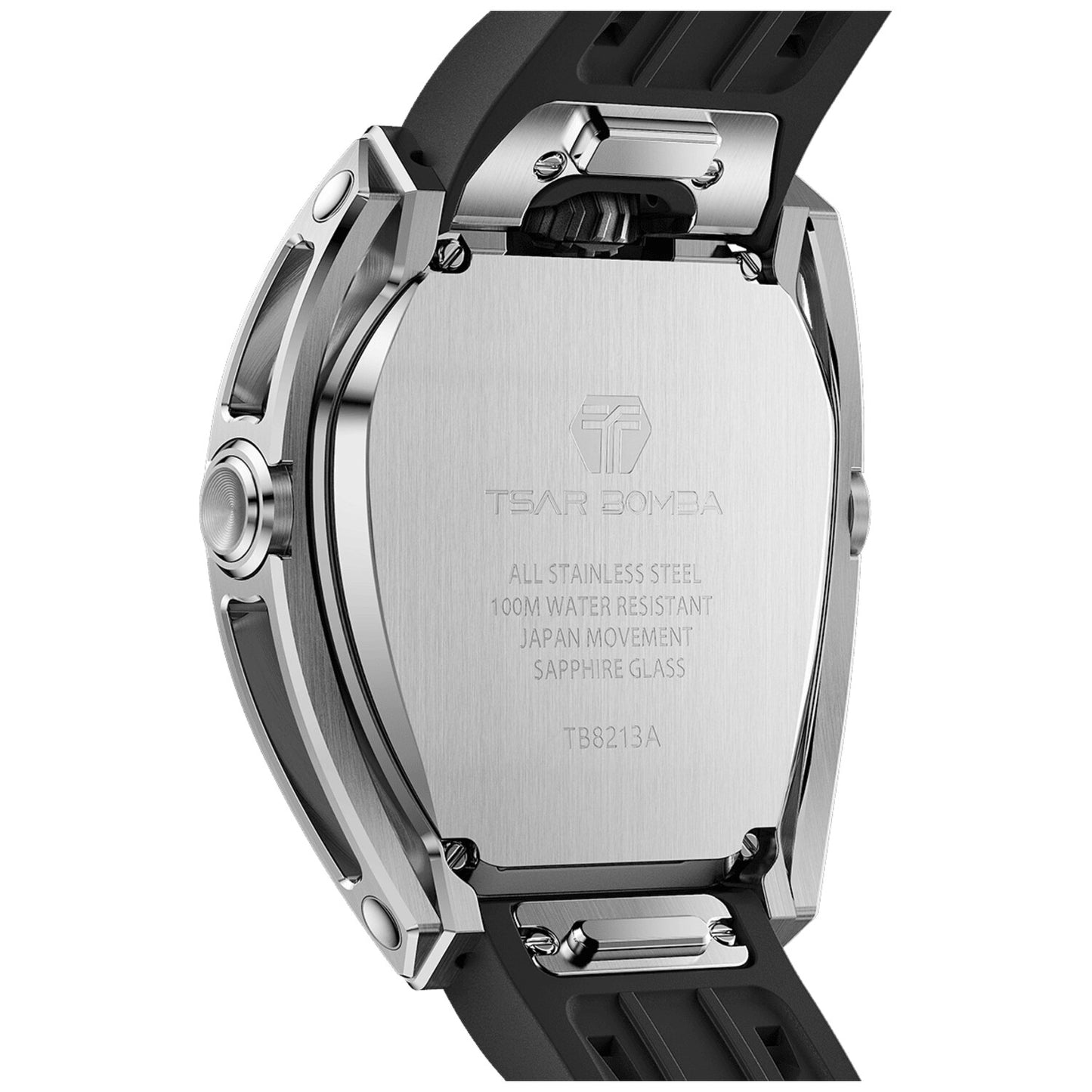 Мъжки часовник TSAR BOMBA Pulse Reactor Automatic Silver Black TB8213SB 3