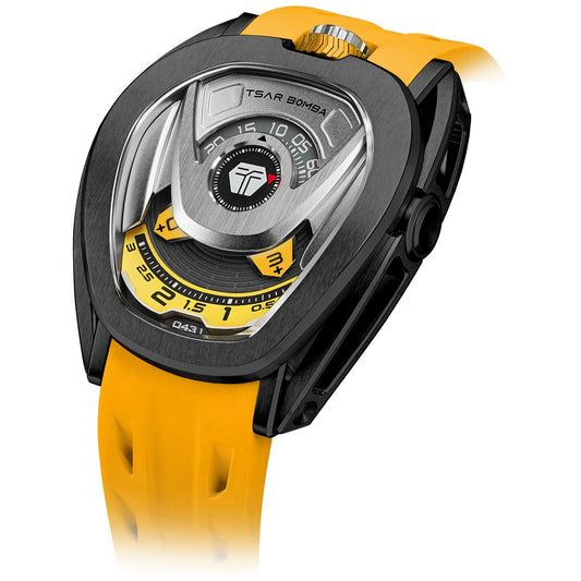 Мъжки часовник TSAR BOMBA Pulse Reactor Automatic Black Yellow TB8213YB