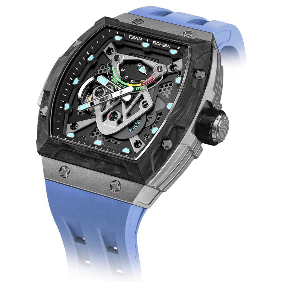Мъжки часовник TSAR BOMBA Neutron Limited Edition Automatic Blue TB8216TF-03