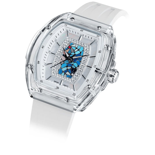 Дамски часовник TSAR BOMBA Nucleus Femme 02 Swiss White Blue TB8219L-03 - 1