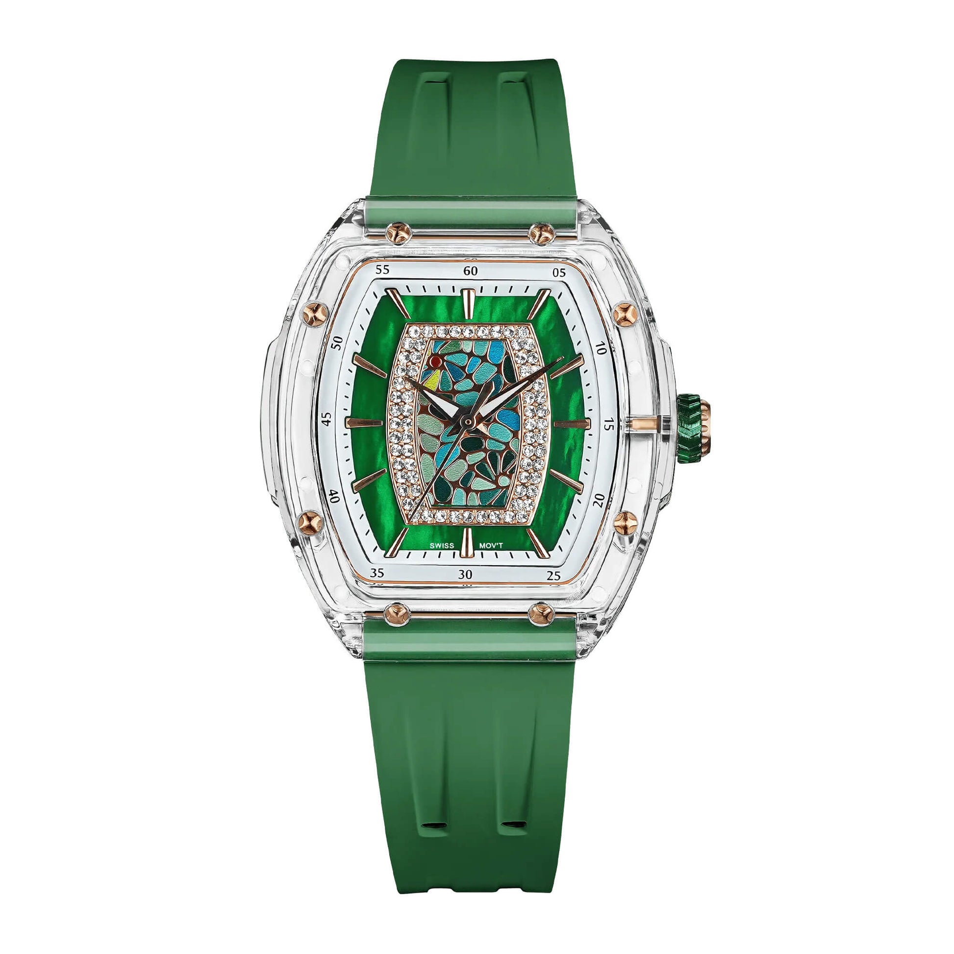 Дамски часовник TSAR BOMBA Crystal Chic Swiss TB8219G