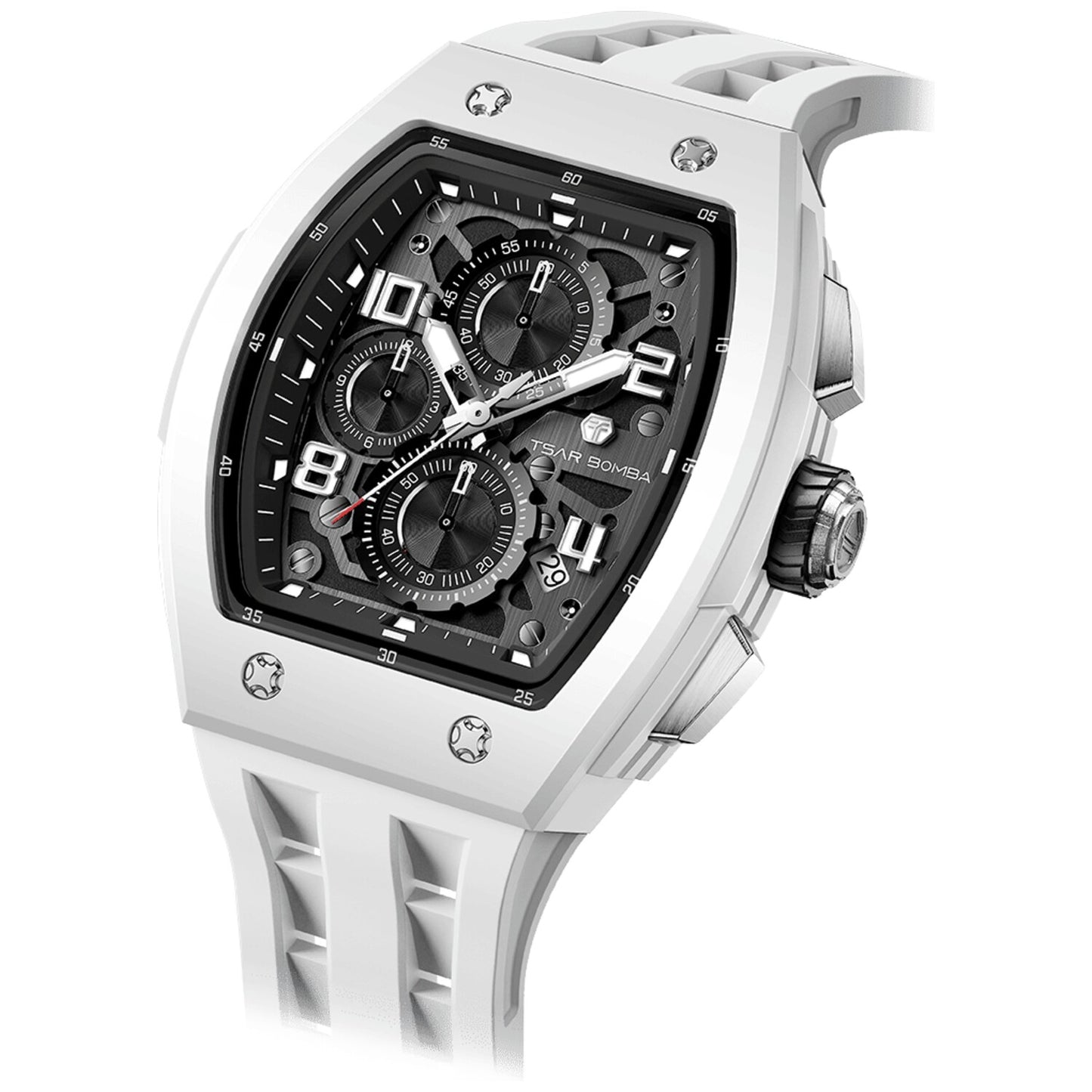 Мъжки часовник TSAR BOMBA T-Elemental Bioceramic White TB8224B-01